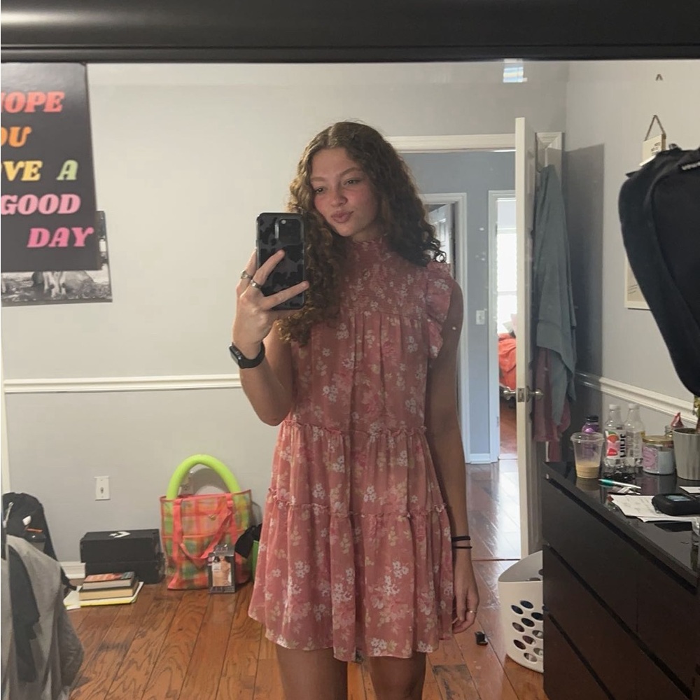 Trixxi Pink Floral Mini Dress